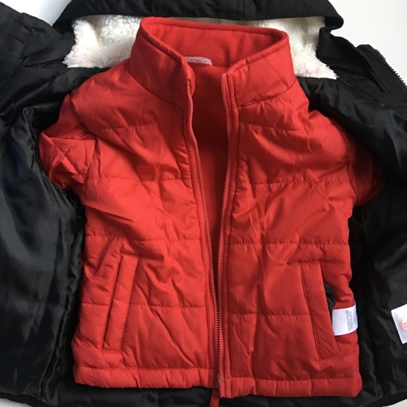 Black Winter Coat 4 in 1. Water Repellent sz 3T - Picture 7 of 9